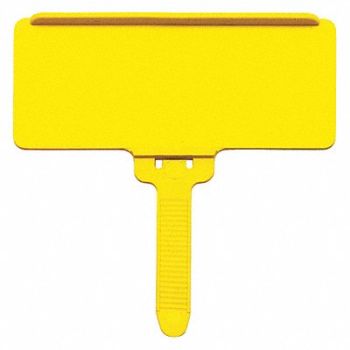 QUANTUM STORAGE SYSTEMS Label Tag Yellow Flat Label Adhered PK25, 42EK76