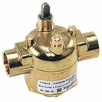 ERIE Valve 3 Way 1/2in Sweat 3.0 CV, 42FG97