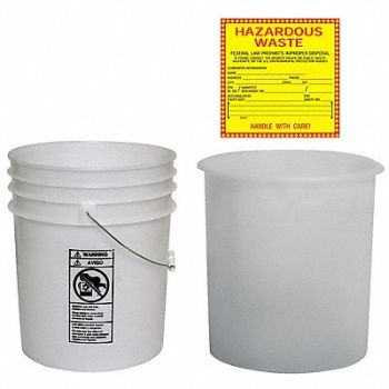 GRAINGER APPROVED Pail Kit Plastic Natural Open Head, 42NY71