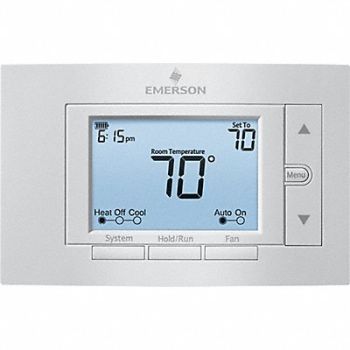 EMERSON Low Volt Prog Tstat Heat/Cool 20-30V AC, 42PD16