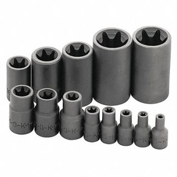 SK PROFESSIONAL TOOLS Impct Skt St Steel Blk Oxd E4 to E24, 42W710