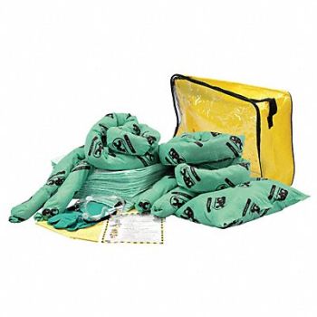 BRADY SPC ABSORBENTS Spill Kit Chem/Hazmat Clear/Yellow, 42X795