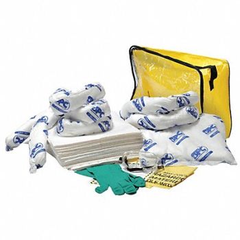 BRADY SPC ABSORBENTS Spill Kit Oil-Based Liquids Clear/Ylw, 42X796