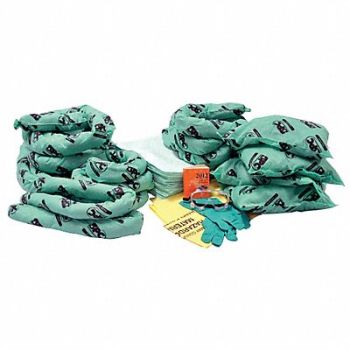 BRADY SPC ABSORBENTS Spill Kit Refill Chem/Hazmat Green, 42X801