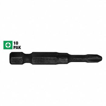 CENTURY DRILL AND TOOL Impact Pro Screwdriver Bit Phil 3 10Pk, 42ZH36