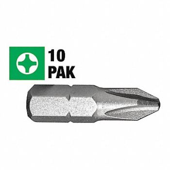 CENTURY DRILL AND TOOL Phillips Insert Screwdriver Bit 3 25Pk, 42ZH52