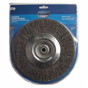 CENTURY DRILL AND TOOL BeNch Grind Crimped Wire Wheel 8iNcoarse, 42ZK72