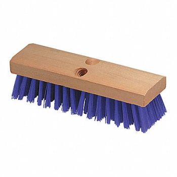 CARLISLE Flo-Pac 10in Stiff Deck Scrub Blue PK12, 42ZZ13