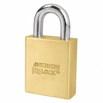 AMERICAN LOCK Keyed Padlock 3/4 in Rectangle Gold, 430J31