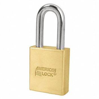 AMERICAN LOCK Keyed Padlock 3/4 in Rectangle Gold, 430J32