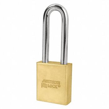 AMERICAN LOCK Keyed Padlock 3/4 in Rectangle Gold, 430J33