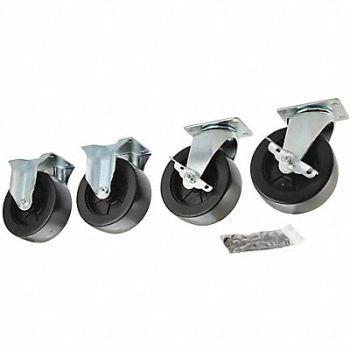 GRAINGER APPROVED Standard Plate Caster Swivel/Rigid PK4, 435X94