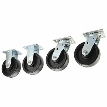 GRAINGER APPROVED Standard Plate Caster Swivel/Rigid PK4, 435X98