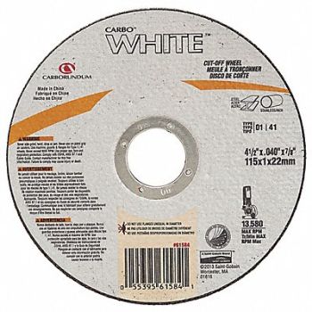 GRAINGER APPROVED Abrasive Cut-Off Wheel Type 41 Grit 60, 435Y59