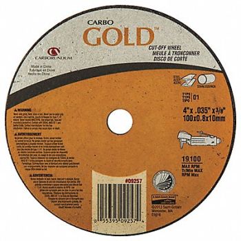 GRAINGER APPROVED Abrasive Cut-Off Wheel Type 41 4 dia., 435Y63