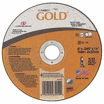 GRAINGER APPROVED Abrasive Cut-Off Wheel Type 41 6 dia., 435Y64