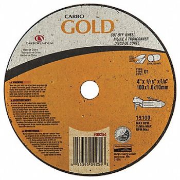 GRAINGER APPROVED Abrasive Cut-Off Wheel Type 41 4 dia., 435Y65