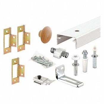 PRIME-LINE Track Kit Bi-Fold Door Steel White, 436C46