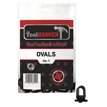 TOOLHANGER Plyprpylne Plstic Oval Hangers Black PK5, 436C70