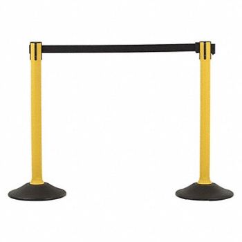 US WEIGHT Barrier Post with Belt HDPE Yellow PR, 436C90