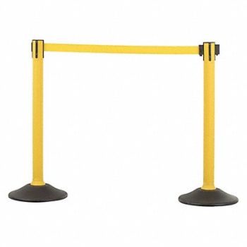 US WEIGHT Barrier Post with Belt HDPE Yellow PR, 436C91
