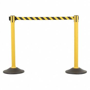 US WEIGHT Barrier Post with Belt HDPE Yellow PR, 436C93