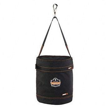 ERGODYNE Bucket Bag Nylon Straight Wall Black, 436D24