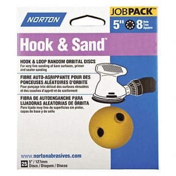 NORTON Hook-and-Loop Sanding Disc 5 in Dia, 436F01