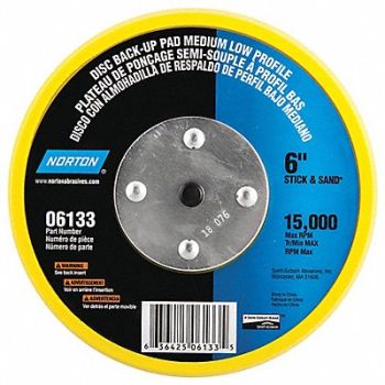 NORTON Low Profile PSA Disc Backup Pad 6 in Dia, 436G32