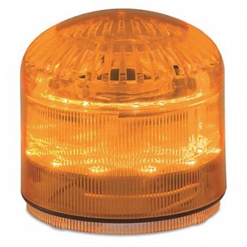 FEDERAL SIGNAL Beacon Warning Sounder Light Amber LED, 436M35