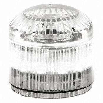 FEDERAL SIGNAL Beacon Warning Sounder Light Clear LED, 436M37