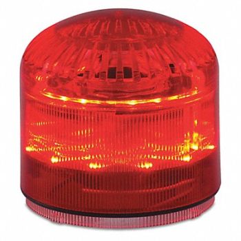 FEDERAL SIGNAL Beacon Warning Sounder Light Red LED, 436M39
