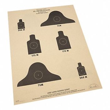 RITE IN THE RAIN Shooting Range 25m Target Paper PK100, 437J04