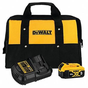 DEWALT Battery and Charger (1) 5.0 Ah Li-Ion, 437J76