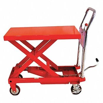 SOUTHWORTH Scissor Lift Table 600 lb Cap. Mobile, 437J79