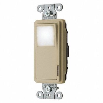 HUBBELL Nightlight Wall Switch Rocker Ivory, 437K32