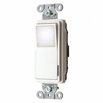 HUBBELL Nightlight Wall Switch Rocker White, 437K33