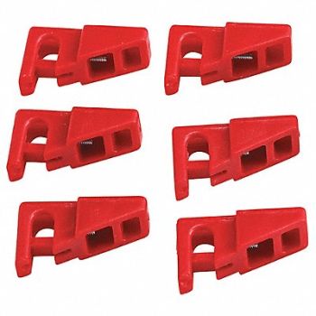 CONDOR Circuit Breaker Lockout Red 1-1/8 H PK6, 437R24