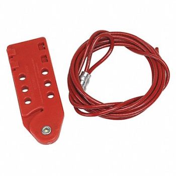 CONDOR Cable Lockout Red Cable 10 ft L, 437R29