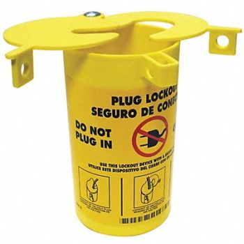 CONDOR Plug Lockout Yellow 1-1/4 H 6-1/4 L, 437R61