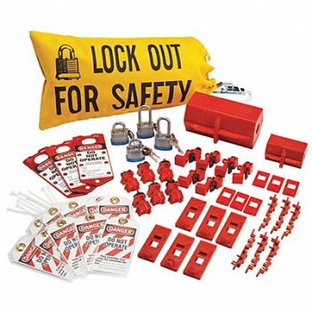 CONDOR Lockout Kit Black/Yellow 9-3/4 H, 437R68