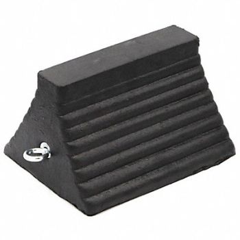 CHECKERS Wheel Chock 11 D 6 H 8 W Black, 437T52