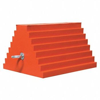 CHECKERS Wheel Chock 11 D 7 H 9 W Orange, 437T53