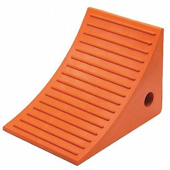 CHECKERS Wheel Chock 11 D 8 H 8 W Orange, 437T71