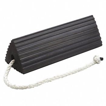 CHECKERS Wheel Chock 15 D 6 H 6 W Black, 437T58