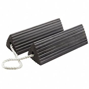 CHECKERS Wheel Chock 24 D 4-11/32 H 5 W Blk PR, 437T65