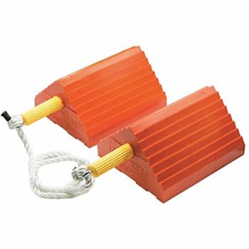 CHECKERS Wheel Chock 9 D 5 H 16 W Orange PR, 437T68