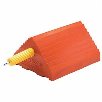 CHECKERS Wheel Chock 9 D 5 H 16 W Orange, 437T69