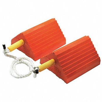 CHECKERS Wheel Chock 18 D 5 H 16 W Orange PR, 437T70