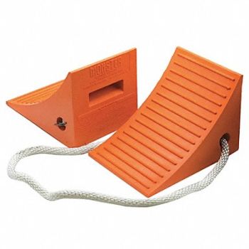 CHECKERS Wheel Chock 11 D 8 H 17 W Orange PR, 437T72
